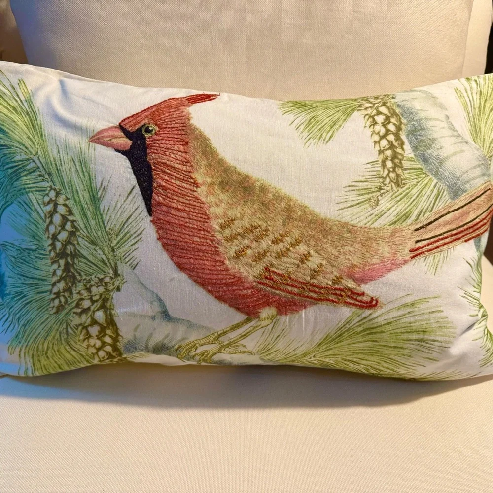 Pottery Barn Winter Fauna Cardinal Indoor Outdoor Pillow 16x 26